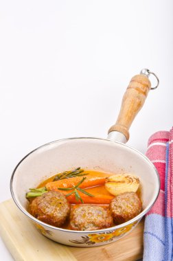 Rissoles with vegetables clipart