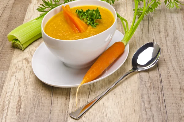 Σούπα καρότο με λαχανικά — Φωτογραφία Αρχείου