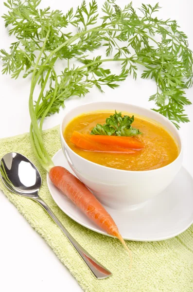 Stock image Carrot soup with fresh vegetables