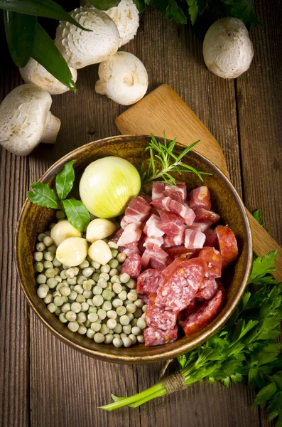 Ärtsoppa ingredienser — Stockfoto