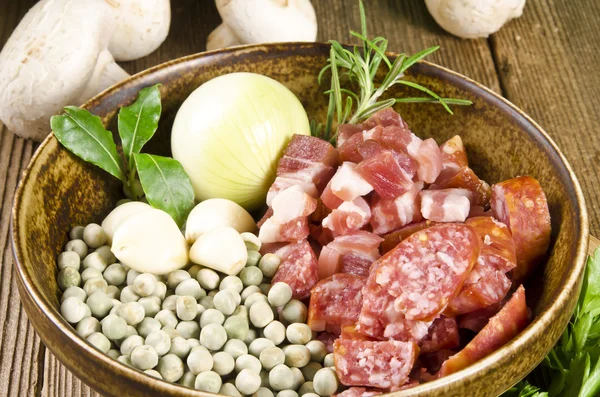 Ärtsoppa ingredienser — Stockfoto