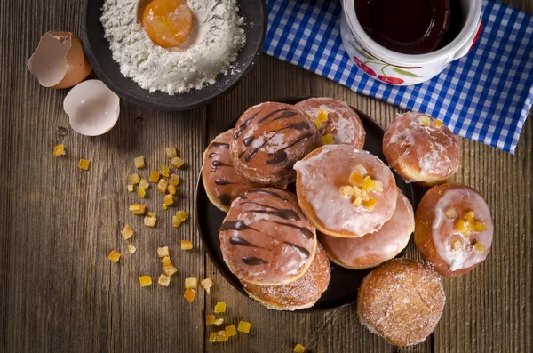 Doughnut Bakery met jam — Stockfoto