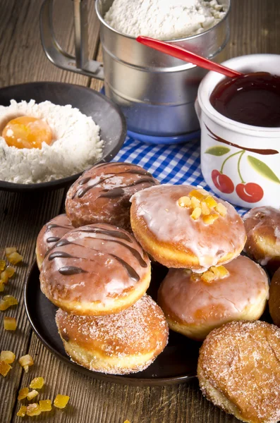 Doughnut Bakery met jam — Stockfoto