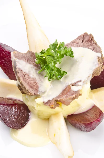 Biftek horseradish sos ile — Stok fotoğraf