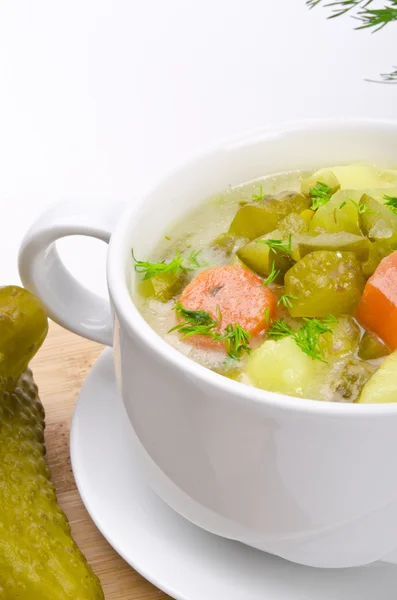 波兰腌的黄瓜汤 — 图库照片