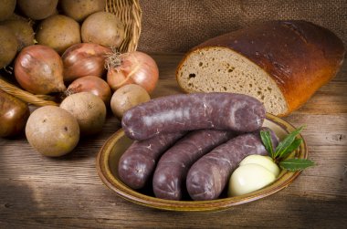 Krupniok traditional blood sausage in Polish cuisine clipart