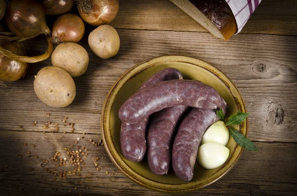 Krupniok traditionele bloedworst in Poolse keuken — Stockfoto