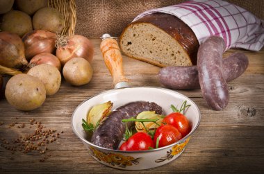 Krupniok traditional blood sausage in Polish cuisine clipart