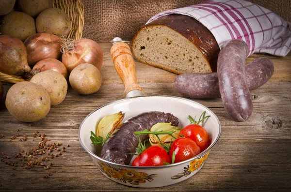 Крупник традиционная кровяная колбаса в польской кухне — стоковое фото