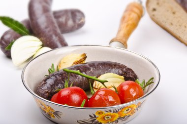 Krupniok traditional blood sausage in Polish cuisine clipart