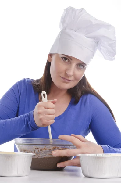 Woman in the baking — Stock Photo, Image