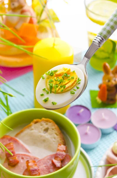 Zuppa di pasta acida di Pasqua polacca — Foto Stock