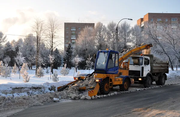 Mekaniserade snöröjning. — Stockfoto