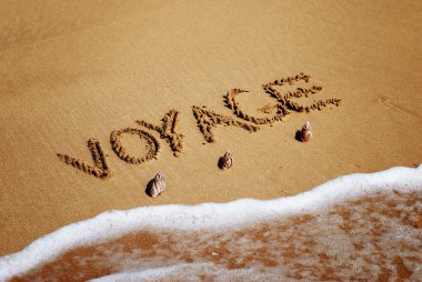 Inscription on wet sand voyage clipart