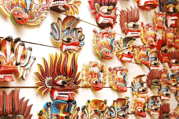 Tradiční srílanské masky ďábla — Stock fotografie