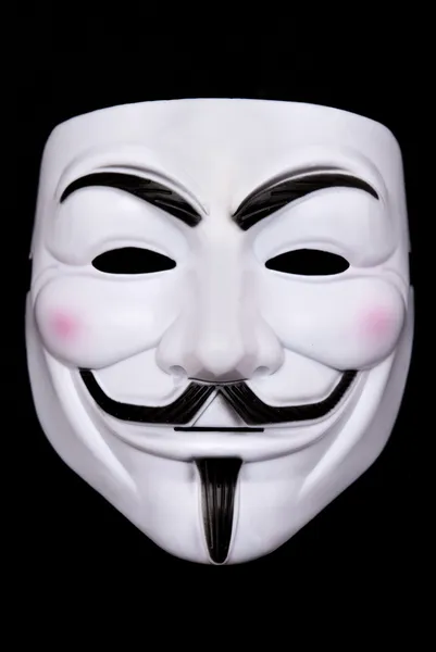 Anonyme Maske isoliert auf schwarz — Stockfoto