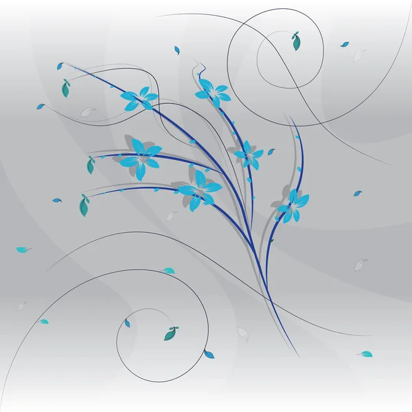 Větev s květinami — Stockový vektor