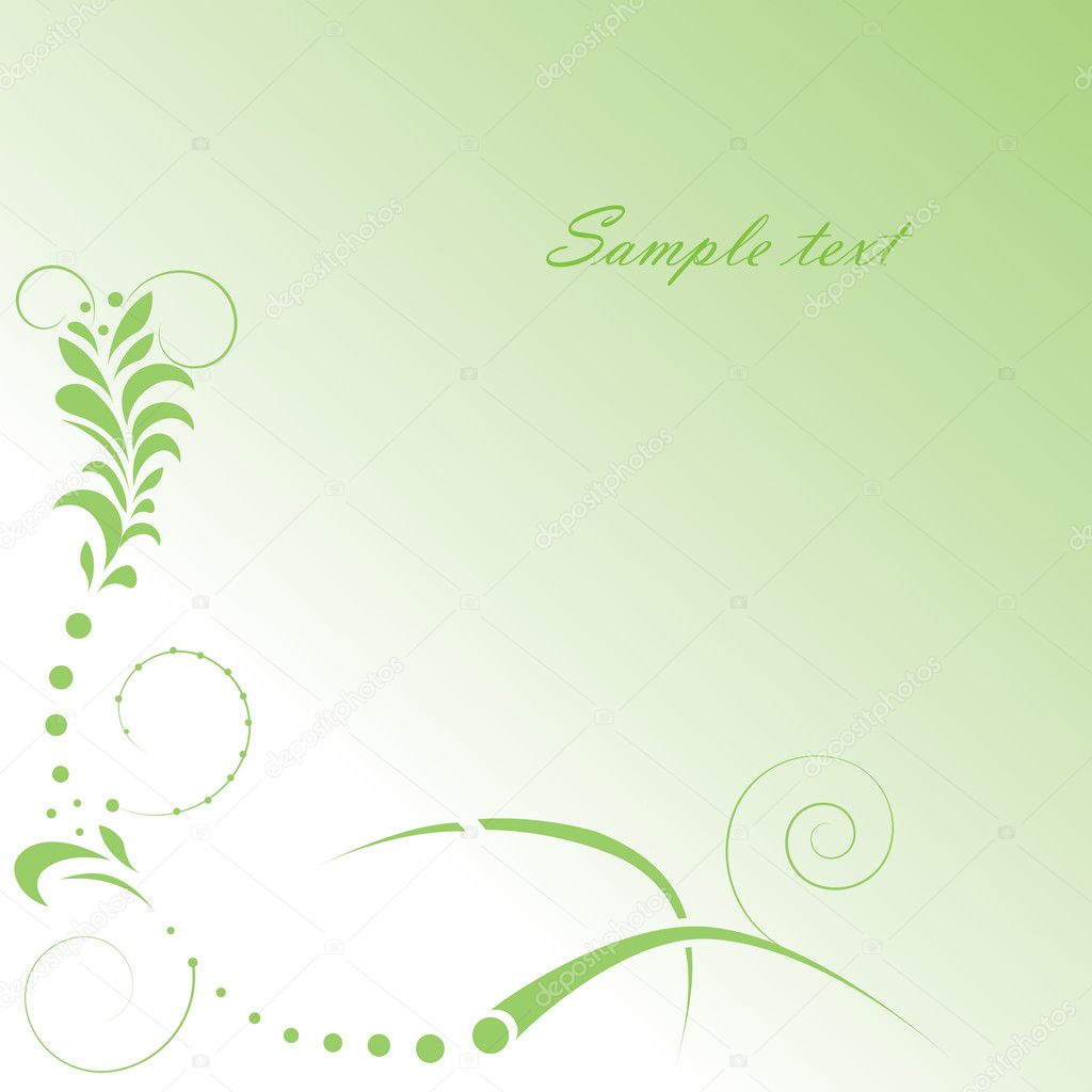 Vector flowers on a green background