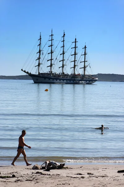 Five masts boat in Corsica — Stock Photo, Image