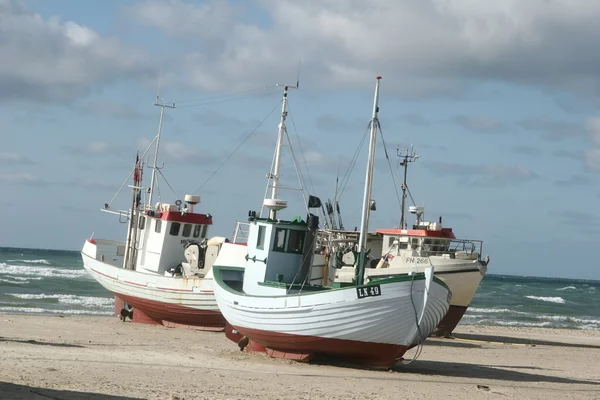 Barco de pesca em denmark — Fotografia de Stock