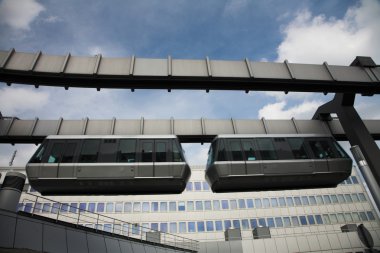 Aerial train in Dusseldorf airport clipart