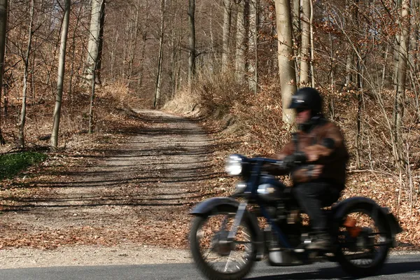 Danimarkalı Peyzaj ve motosiklet — Stok fotoğraf