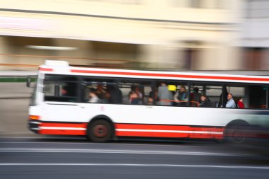 Bus in the city clipart