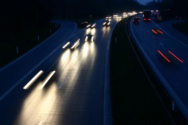 Natt trafik — Stockfoto