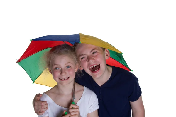 Kluk s deštníkem — Stock fotografie