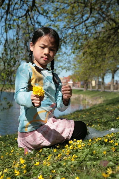 Niño en flor —  Fotos de Stock