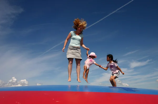 Family jumping — Stock Photo, Image