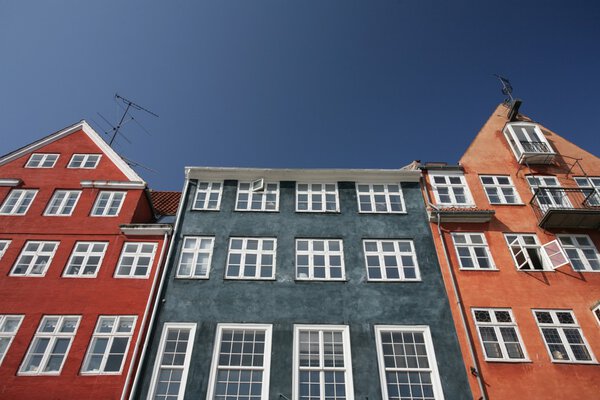 Colorful buildings in the area of nyhavn a popular area in copenhagen
