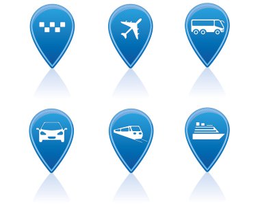 Blue transport markers clipart