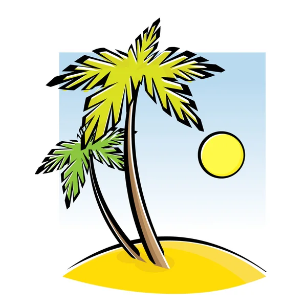 Zwei Palmen — Stockvektor