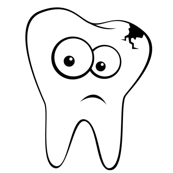 Sad dental tooth — Stockvector