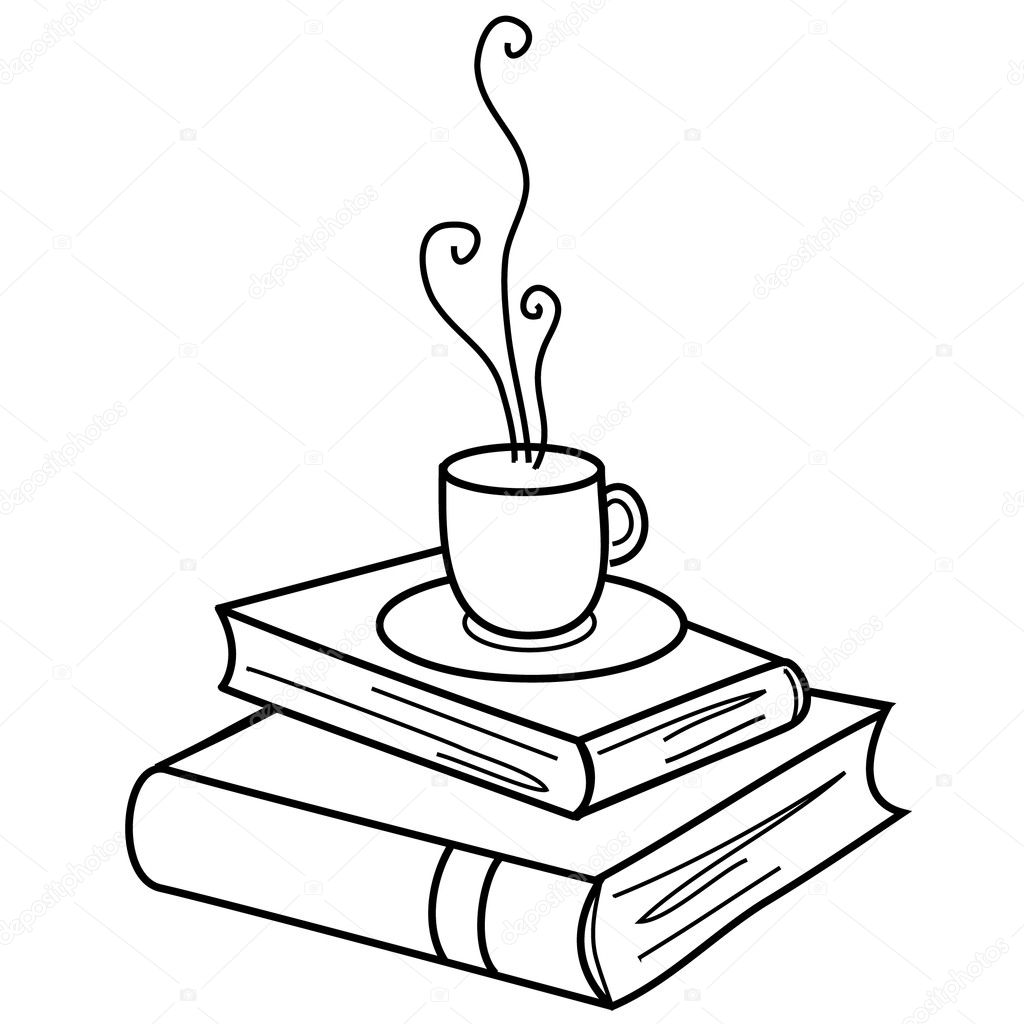 Download Books and cup of coffee — Stock Vector © Volchonok #8872207