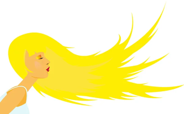 Lange blonde haren — Stockvector