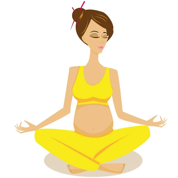 Meditazione donna incinta — Vettoriale Stock