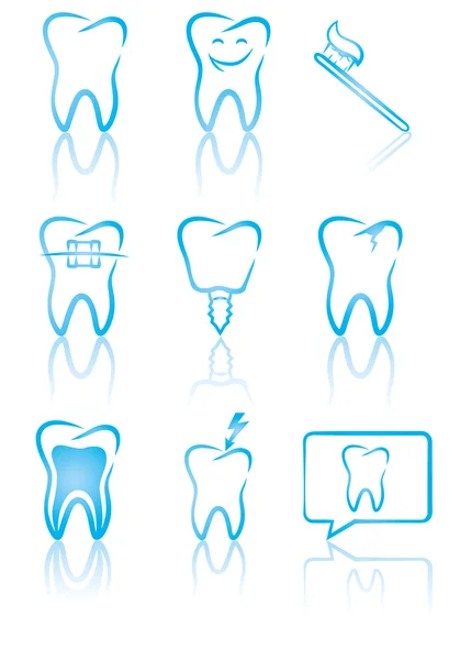 Simboli dentali — Vettoriale Stock
