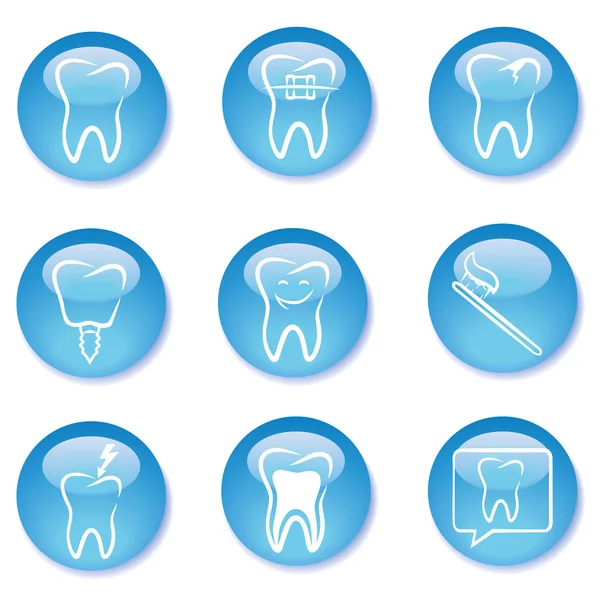 Diş düğmeleri — Stok Vektör