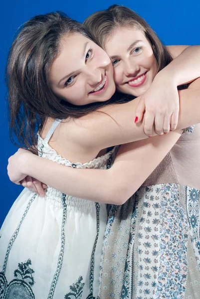 Two friends hugging — Stock Photo, Image