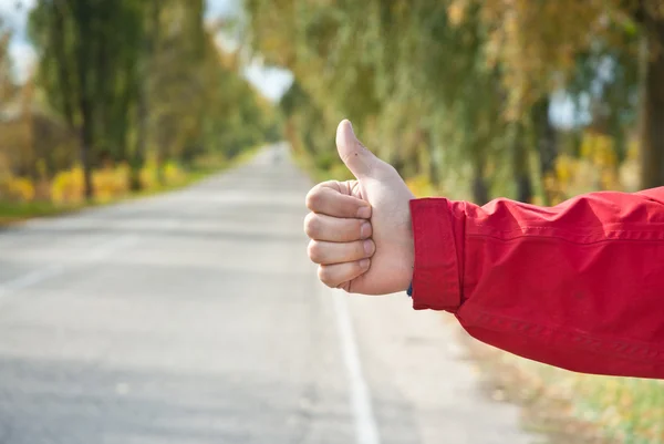Hitchhiker sign — Stock Photo, Image