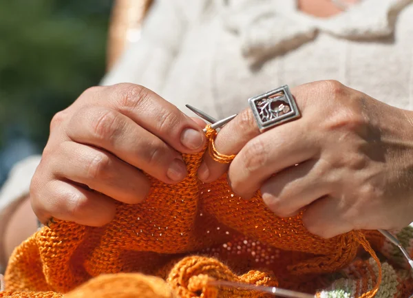 Knitting closeup — Stock Photo, Image