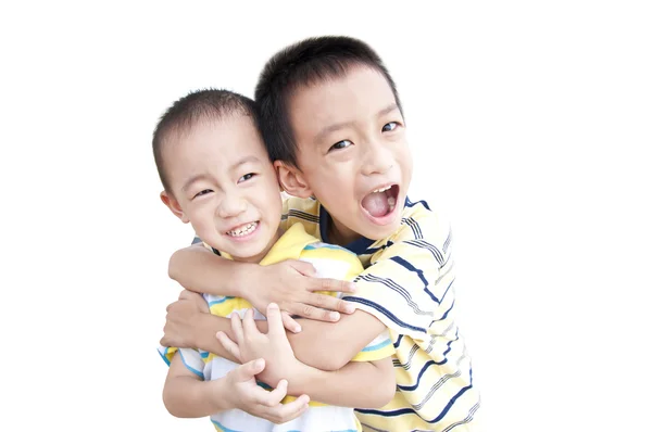 Happy brothers hold together — Stock Photo, Image