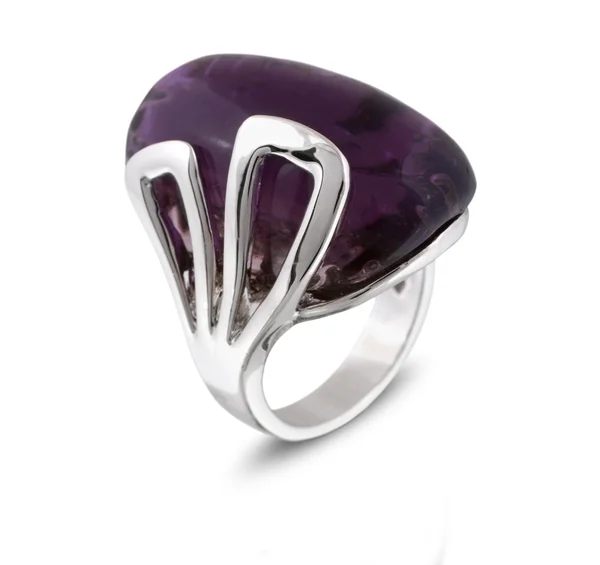 Ring wiht lilac gem — Stock Photo, Image