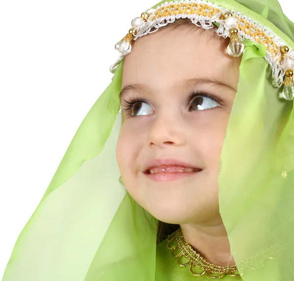 小女孩身穿阿拉伯 — 图库照片