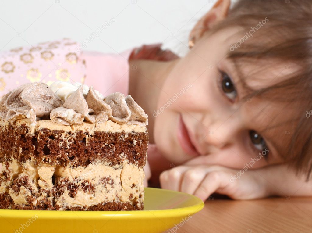 Child and cake