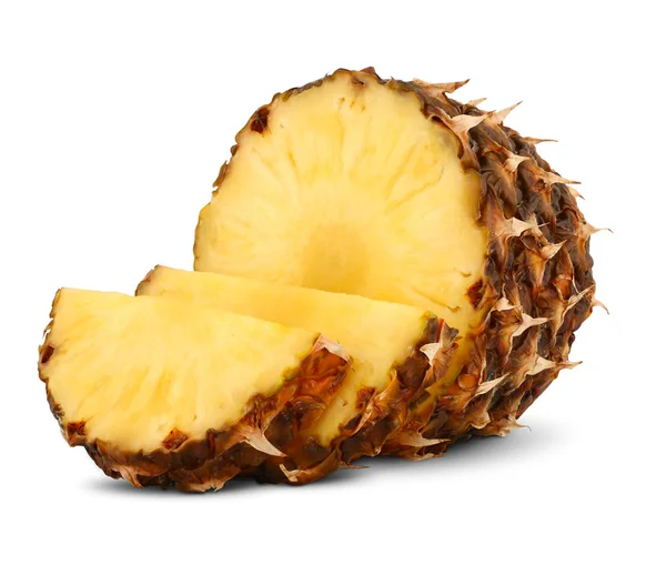 Pineapple with slices isolated on white — Stock Photo, Image