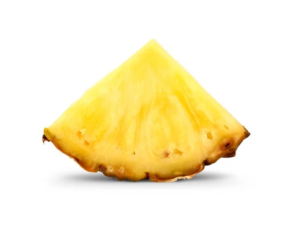 Plasterek ananasa izolowany na białym Obraz Stockowy