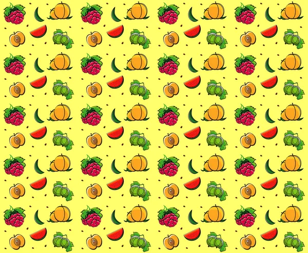 水果夏季无缝纹理 — 图库矢量图片